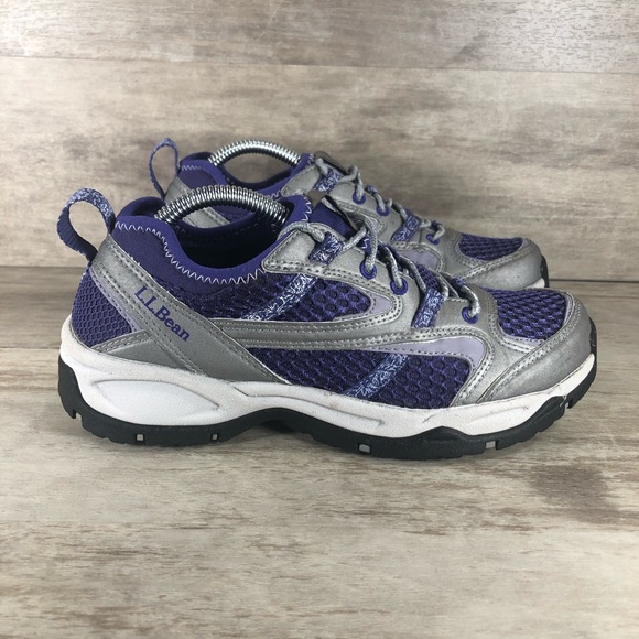 LL Bean Trail Hiking Walking Athletic Sneaker Shoe Outdoor Gray Purple Woman 6.5 - Picture 2 of 9